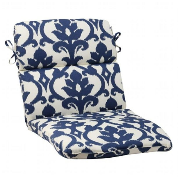 Pillow Perfect Outdoor/ Indoor Bosco Navy Rounded Corners Chair Cushion