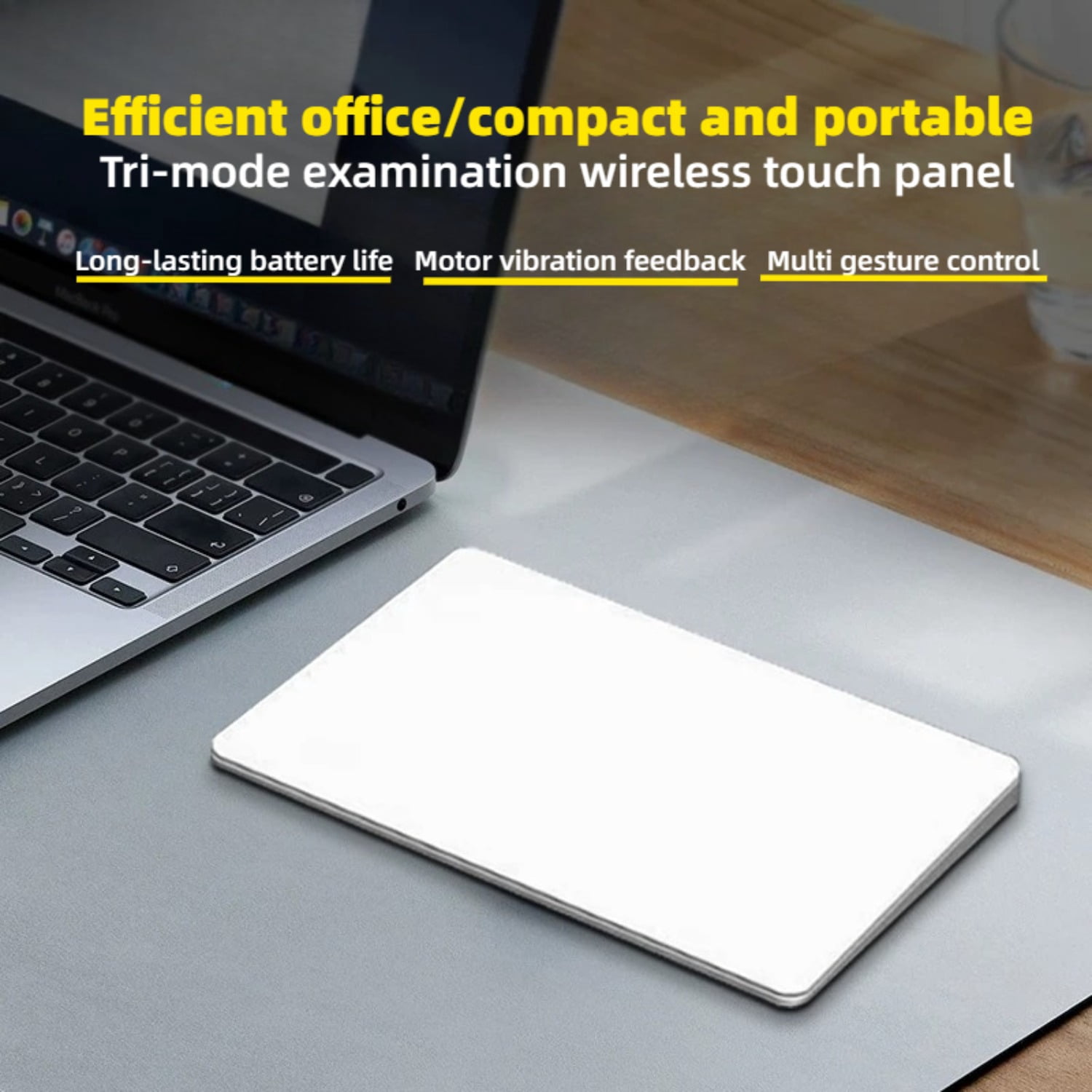 Tri-Mode Multi-Gesture Trackpad, Rechargeable Bluetooth Wireless Touchpad Mouse for Laptop IPad Windows ForMac