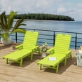 thumbnail image 2 of FADINGFREE Adirondack Outdoor Chaise Lounge with Arm (Set of 2), Lime Green, 2 of 8