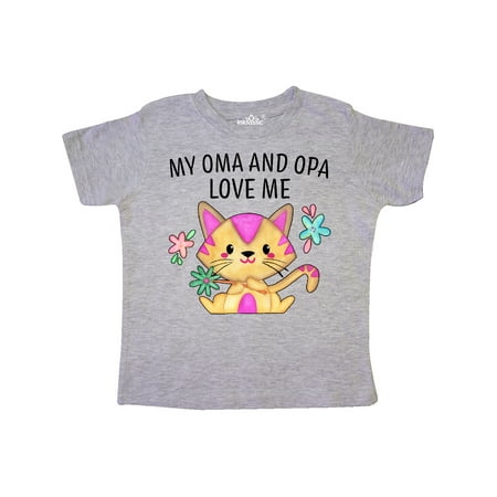 

Inktastic My Oma and Opa Love Me with Cute Kitten and Flowers Gift Toddler Boy or Toddler Girl T-Shirt