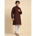 thumbnail image 5 of SKAVIJ Kurta Pajama Set for Men Cotton 2 Piece Top Bottom Traditional Indian Dress Brown XXL, 5 of 7
