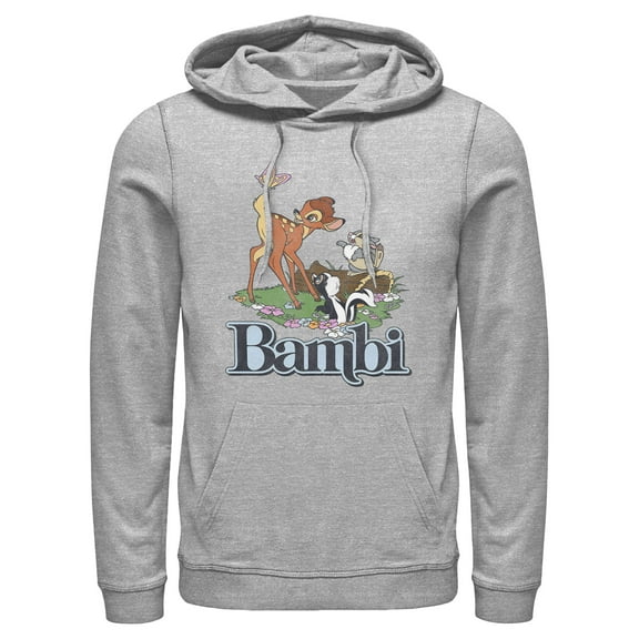 Men's Bambi Distressed Classic Scene Pull Over Hoodie Athletic Heather 3X Large