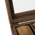 thumbnail image 3 of Luxury Wooden Watch Box Men Jewelry box case display men Rings Case Organizer Glass Top 12 Grid, 3 of 8