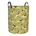thumbnail image 2 of Balery Running Beagle Round Laundry Basket with Handles Waterproof Freestanding Laundry Hamper for Clothes Toys in the Dorm and Family-Small, 2 of 8