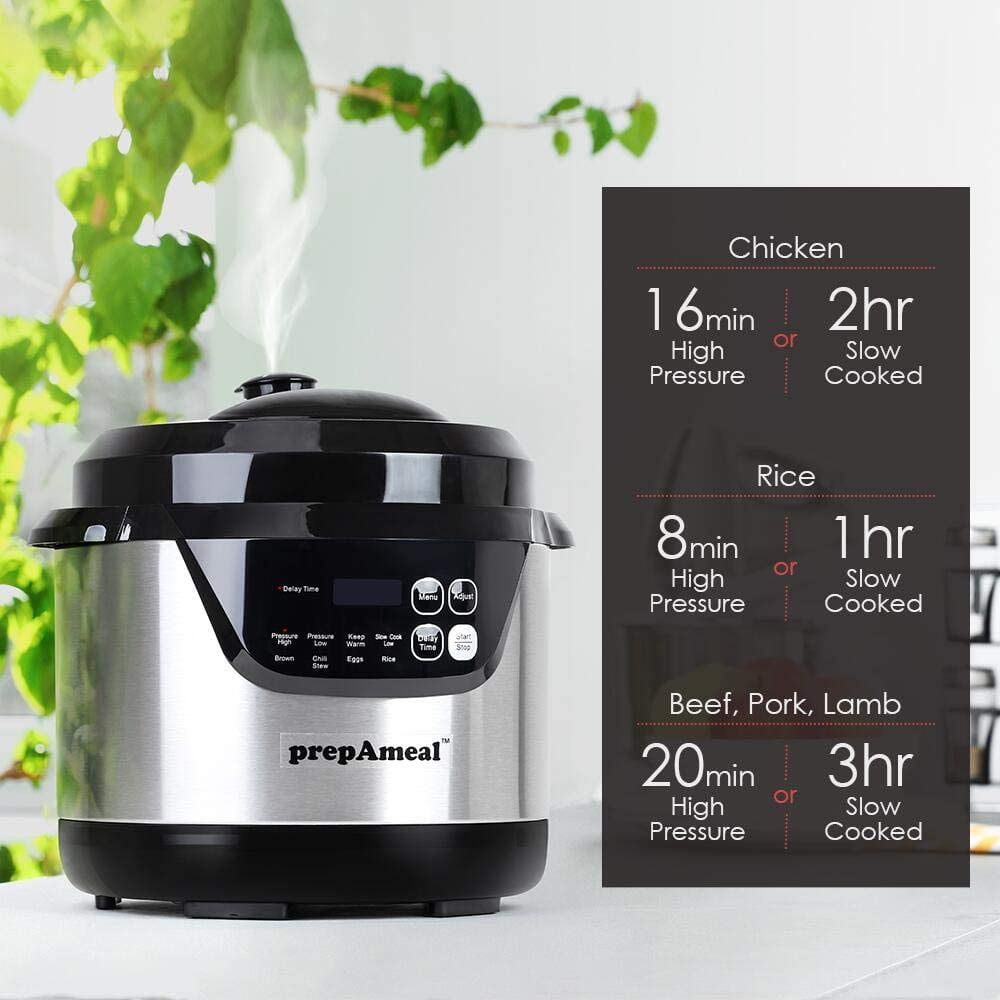 3 Quart Electric Pressure Cooker 8-in-1 Multi-Use Programmable  with Slow Cook Rice Steamer Sauté Warmer for Home Kitchen