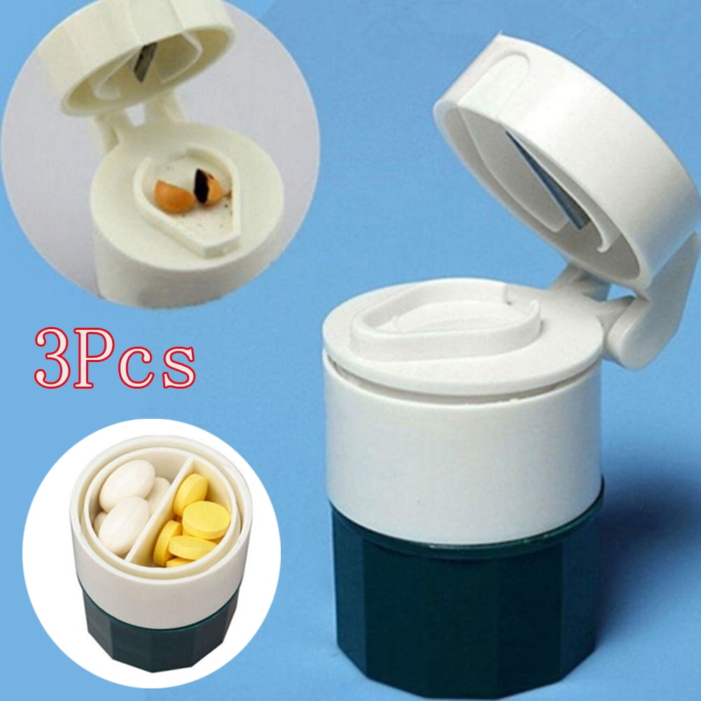 SPRING PARK 3Pcs Pill Crusher Grinder and Cutter Crush with Pill Box