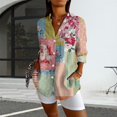 thumbnail image 4 of Bovemsi Womens Long Sleeve Boho Shirts V Neck Vintage Floral Tops Ladies Blouses Casual Graphic Shirt 2025 Spring, Pink Women's Summer Shirts, S, 4 of 4