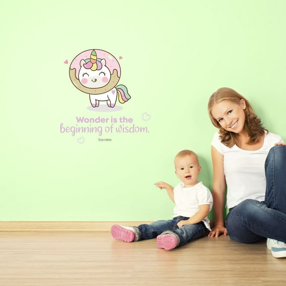 Wisdom Cute Unicorn Life Quote Cartoon Quotes Decors Wall Sticker Art Design Decal for Girls Boys Kids Room Bedroom Nursery Kindergarten Home Decor Stickers Wall Art Vinyl Decoration (27x30 inch)