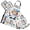 Cartoon Monkey Animal Chef, variant on Colorful Deer Antlers Silhouette 5 Pcs Kitchen Set Heat Resistant Oven Mitts and Non-Slip Pot Holders with Adjustable Cooking Apron