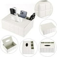 thumbnail image 3 of PEACNNG Tissue Box Cover, Retro Desk Organizer Storage Box,Modern Facial Tissue Pumping Paper Dispenser Multifunctional Remote Control Stationery Napkin Holder Home Office Supplies Caddy,White, 3 of 5