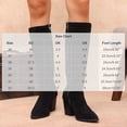 thumbnail image 3 of hopeusnice Women Knee High Stretch Boots With Pointed Toe Chunky Heel Suede Upper Pull On Design For Fashion And Evening Occasions Brown 37, 3 of 9