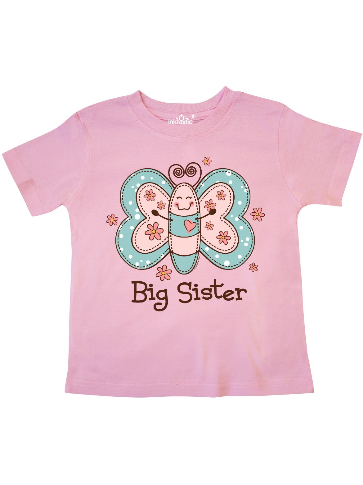 inktastic Big Sis Girl Butterfly Sister Toddler T-Shirt 