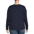 thumbnail image 3 of Terra & Sky Women's Plus Size V-Neck T-Shirt with Long Sleeves, 3 of 5