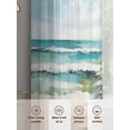 thumbnail image 6 of Coastal Christmas Tree Sheer Curtains 63 Inch Length 2 Panels Set for Living Room/Bedroom, Modern Oil Painting Beach Xmas Tree Curtain Sheers Drapes Rod Pocket Curtains Window Treatment 52''x63''x2, 6 of 7