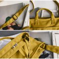 thumbnail image 3 of Bolso bandolera de lona de color liso para niña, bolso de estudiante portátil de lona de un solo hombro, 3 of 6