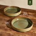 thumbnail image 4 of Famiware 4 Pieces 8.1" Stoneware Pasta Bowls, Microwave & Dishwasher Safe, Moss, 4 of 6