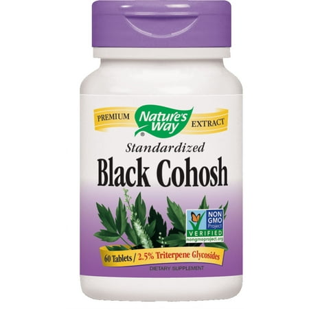 Nature's Way Black Cohosh Standardized Non-GMO Project Verified, Tru-ID? Certified, 60 Ct
