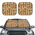 thumbnail image 2 of Rateoe Dancing African Women Pattern 2 Piece Car Windshield Sun Shade Foldable | Front Windshield Shade for Sun, Heat and UV Rays | Sunshade for Car Front Window-Medium, 2 of 6