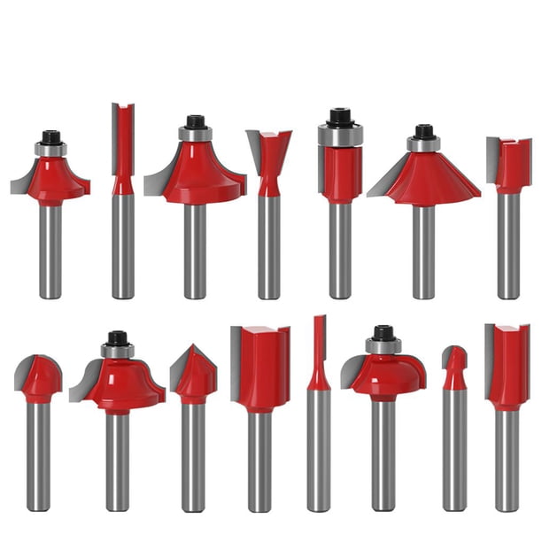 Brocas De Corte Para Carpintería Cortadores De Fresado De Madera Herramientas De Corte De Enrutador De Alta Resistencia Kit De Sierra De Fresado De Madera Para Tallado De Carpintería,15 Piezas 1/4 Cateissary TO002717-00