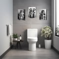 thumbnail image 4 of ZHONGYUTONG Funny Bathroom Animal Wall Art 3 Pieces Cute Tiger Elephant Lion Reading Newspaper on Toilet Poster Black White Canvas Prints for Rustic Restroom Framed (16.00" x 24.00" x 3PCS), 4 of 7