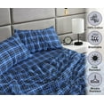 thumbnail image 5 of RUVANTI Flannel Sheets Twin Size - 100% Cotton Brushed Flannel Bed Sheet Sets - Deep Pockets 16 Inches (fits up to 18") - All Seasons Breathable & Super Soft - Warm & Cozy - 3 Pcs - Blue Plaid, 5 of 10