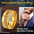 thumbnail image 3 of ORUYROP Can Engrave Viking Rune Spinner Rings for Men/Women, Size #7-#14 Chain Link Fidget Ring, Stainless Steel/Gold Plated/Black-Send Gift Box, 3 of 7