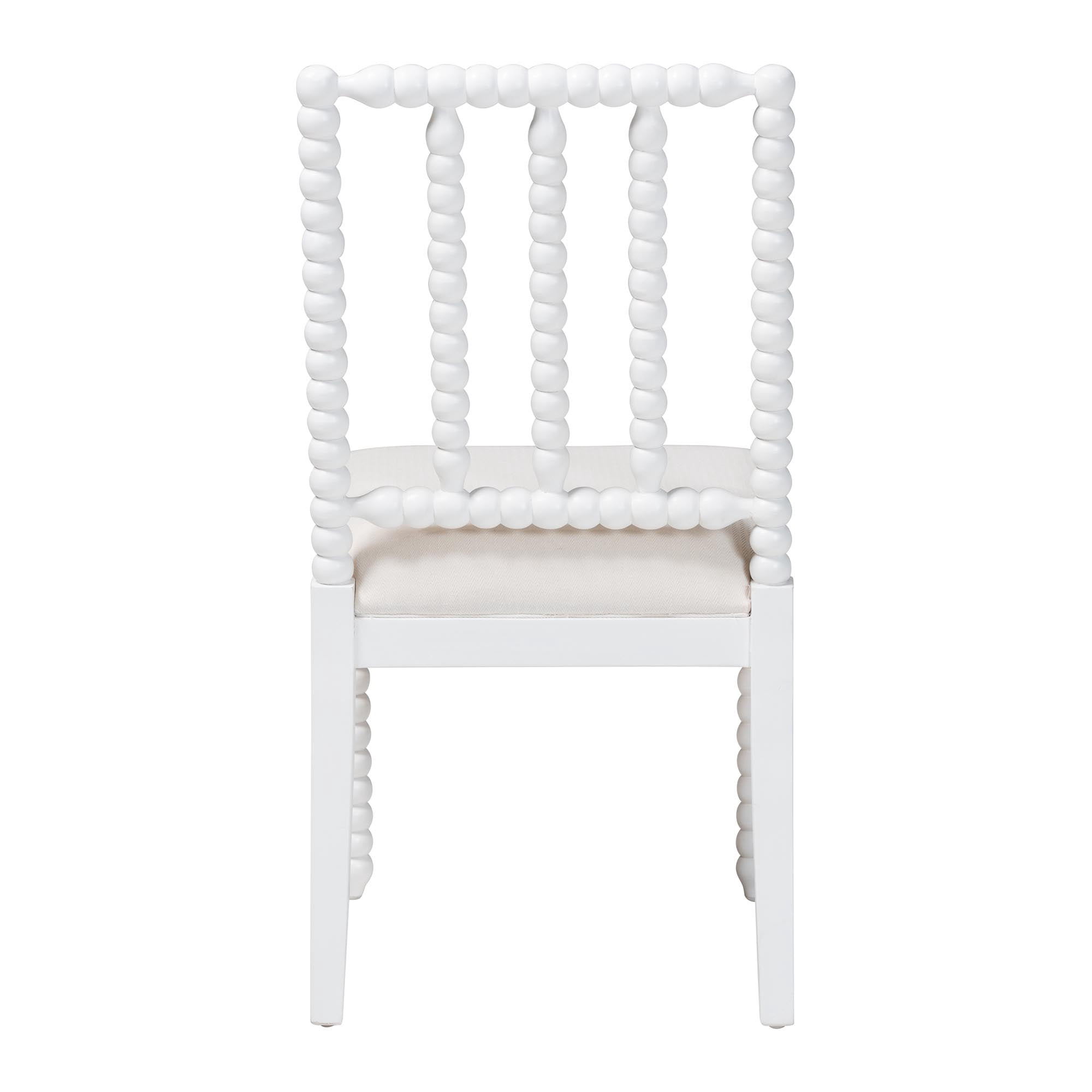 bali & pari Deya Traditional Dining Chair, Dining Height, White