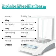 Lab Scale, Digital Analytical Balance 220g/ 0.1mg, High Precision Scientific Precision Scale Accuracy 0.0001g