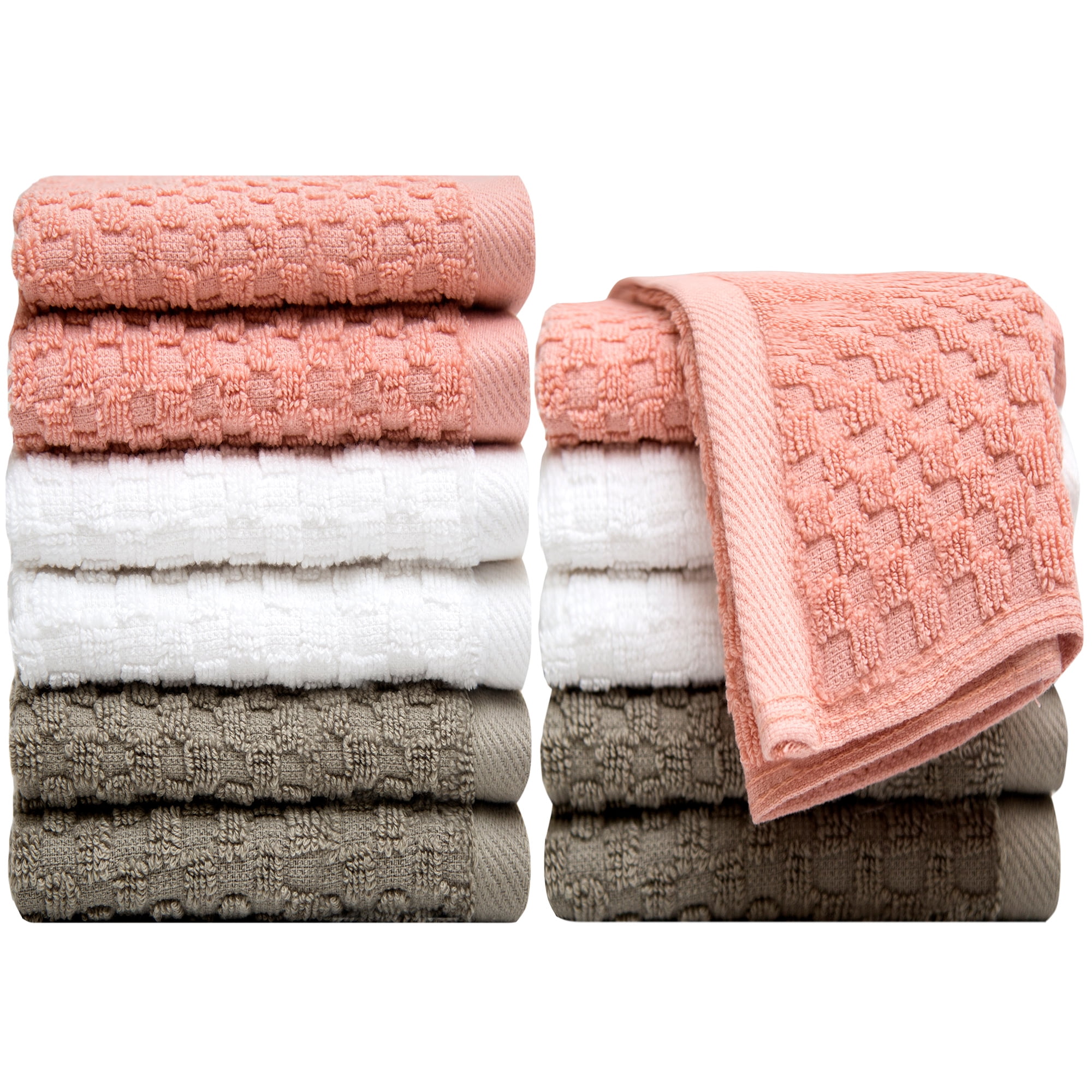 12 Pack washcloth Towel Set 100% Cotton Soft Luxury Wash Cloths for Face & Body
