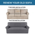 thumbnail image 3 of H.VERSAILTEX 2-Piece Jacquard Spandex Sofa Stretch Slipcover, Charcoal Gray, 3 of 7