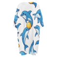 thumbnail image 5 of Dolphins Sleepshirts For Sleeping Travels Loose Sleepdress Pajama Dress Soft Nightdress Sleepwear, 5 of 7