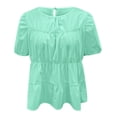 thumbnail image 4 of Womens Tops Short Sleeve Summer Tops For Women Casual Printed Round Neck Womens T Shirts, 4 of 6