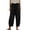 Black#womens summer cotton linen pants, variant on Womens Summer Cotton Linen Pants Drawstring Elastic High Waist Cropped Pant Lightweight Gauze Vacation Travel Trousers Gray,S