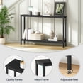 thumbnail image 6 of HOOBRO Narrow 2-Tier Industrial Console Table with Open Storage, Black, 6 of 9