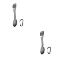 thumbnail image 2 of Wweixi Spork en Acier Inoxydable Repas de Fruits Intégré Camping Noir 2 Ensembles, 2 of 6