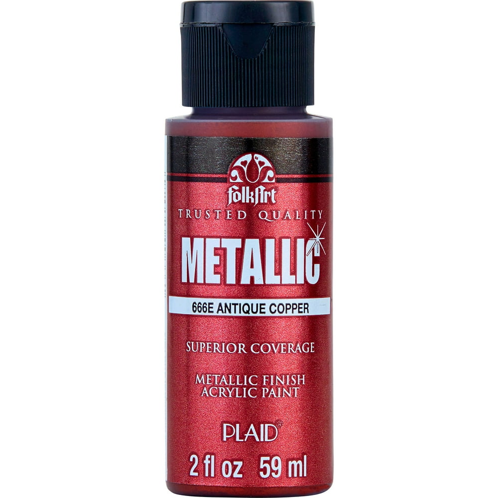 FolkArt 666E Metallic Acrylic Craft Paint, Antique Copper, 2 fl oz