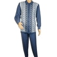 thumbnail image 2 of Men Silversilk 2pc Fancy walking leisure suit Italian woven knits 14010 Blue, 2 of 8