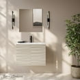 thumbnail image 2 of Cascade 30" Wall-Mounted Bathroom Vanity in White Oak with Sink Top, 2 of 11