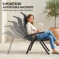 thumbnail image 4 of Outsunny Chaises de Patio Pliantes, Fauteuil Inclinable d'Extérieur avec Repose-Pieds, Noir, 4 of 10