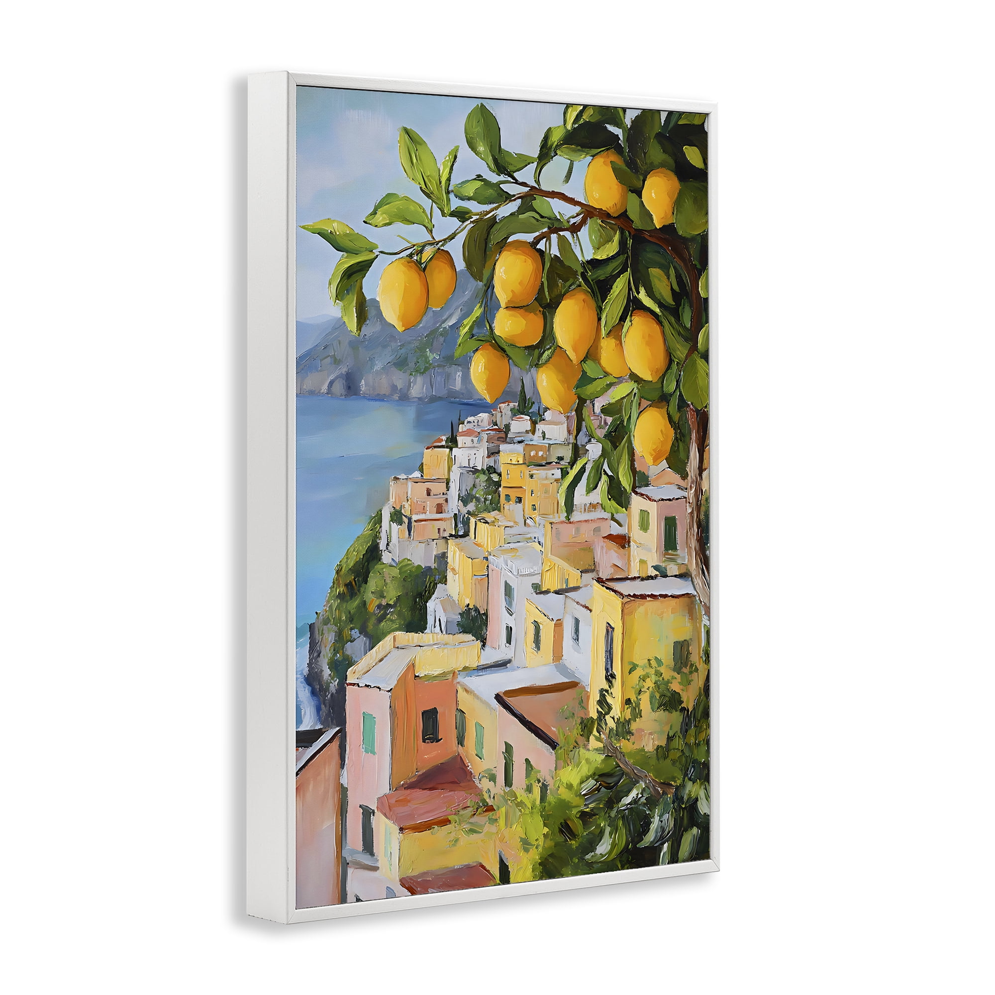 Stupell Industries Mediterranean Lemon Tree Scenery White Framed Giclee Art, design by Creative Studio