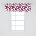 thumbnail image 2 of Ambesonne Butterfly Window Valance, Vibrant Watercolor Animals Patterns Warm Climate Creatures Spring Season, Curtain Valance for Kitchen Bedroom Decor with Rod Pocket, 54" X 18", Pink Magenta Black, 2 of 3