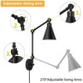 thumbnail image 5 of Haitral Swing Arm Sconces 2 pack - Dimmable Lamp with Mounted Light Fixtures in Black, 5 of 7