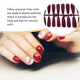 thumbnail image 3 of 24 Pieces False Nails Glitter Shimmering Powder Full Cover Artificial Nail Tips Simple Operation Fingernail Decal DIY Accessory purple red, 3 of 7