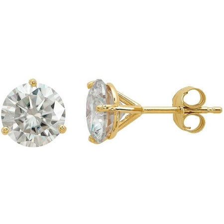 Endless Light Lab-Created Moissanite 14kt Yellow Gold 7.0mm Round Post Earrings