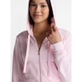 thumbnail image 5 of No Boundaries French Terry Zip-Up Hoodie Jacket, Women's Sizes XXS-XXL, 5 of 6