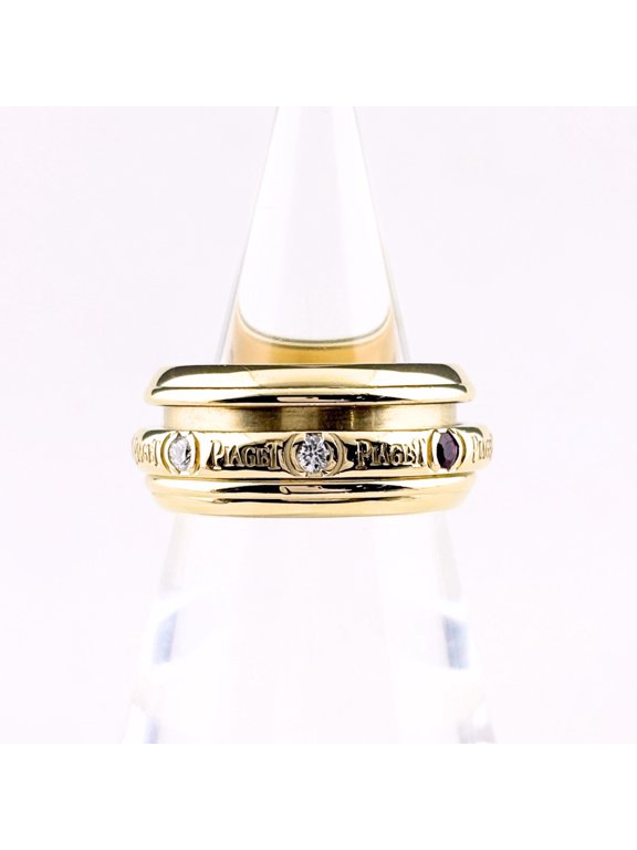 Pre-Owned Piaget Possession YG Yellow Gold Ring 750 with Ruby and Sapphire for Women