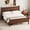 Dark Walnut, variant on Noble House Queen Platform Bed with Headboard and Footboard, Wood Frame, Dark Walnut