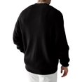 thumbnail image 5 of LODIENY Button Front V Neck Knit Cardigan Sweaters for Men Casual Long Sleeve Loose Fit Warm Sweater Fall Winter Weekend Outing Office Cardigan Black L, 5 of 7