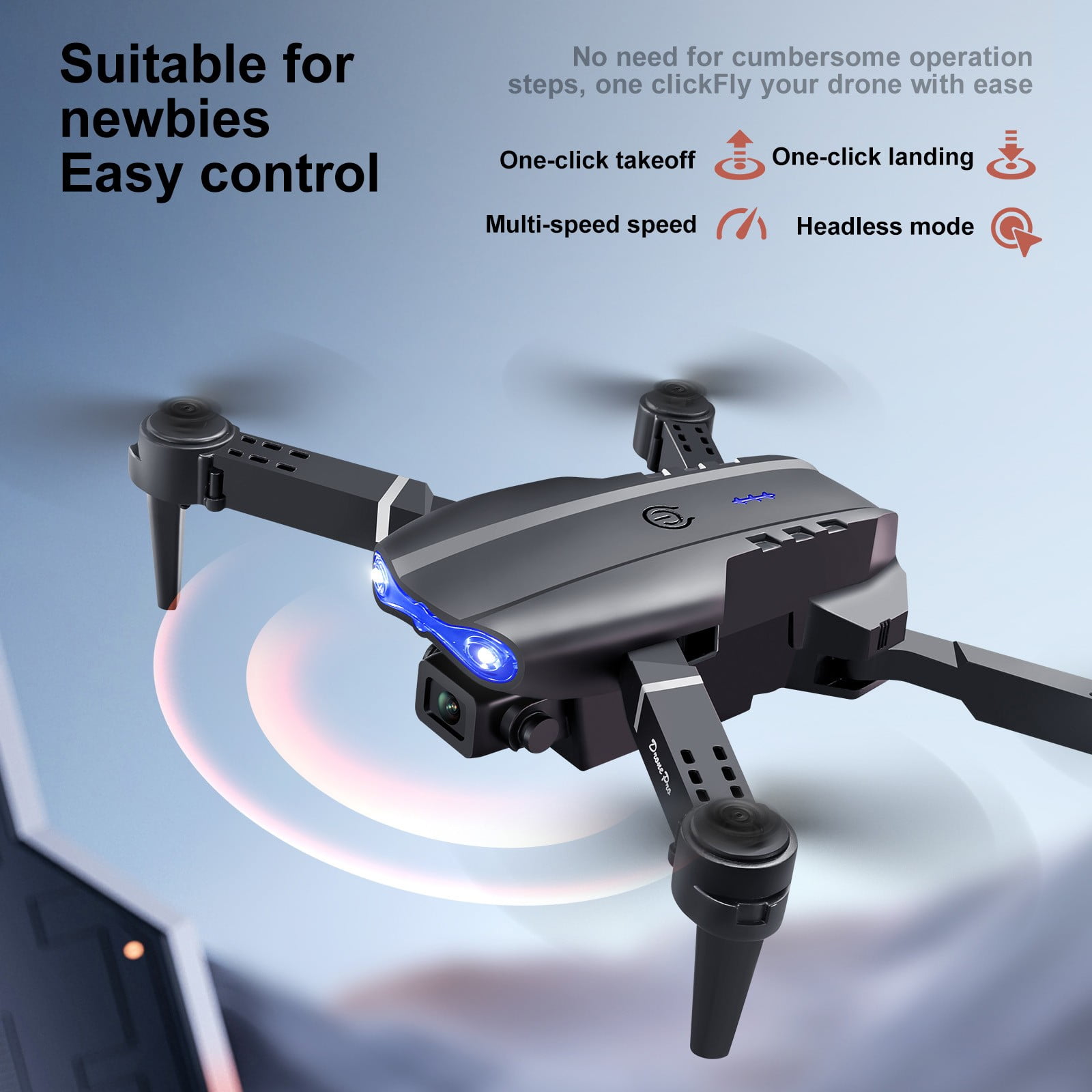 Drone with Camera and 4.3-Inch Screen, Obstacle Avoidance, 10-Minute Flight, for Beginners and Kids