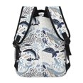 thumbnail image 3 of Haiem Sea Life Elements Printed School Backpack,Casual Travel Lightweight Backpack,Durable Comfortable Multifunctional Backpack,Laptop Backpack, 3 of 5